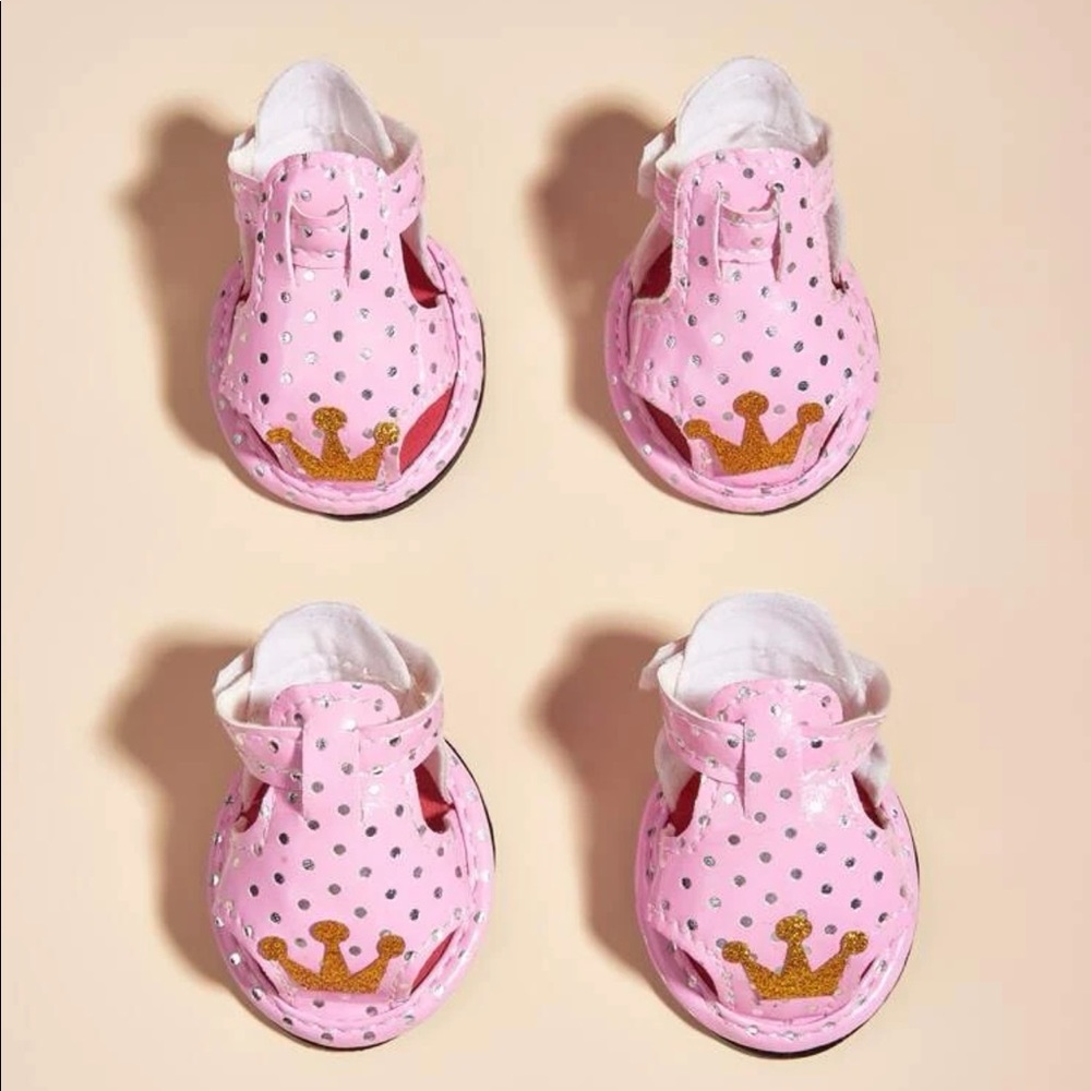 4pc Crown Pattern Pet Shoes 🐕 - Picture 3 of 3